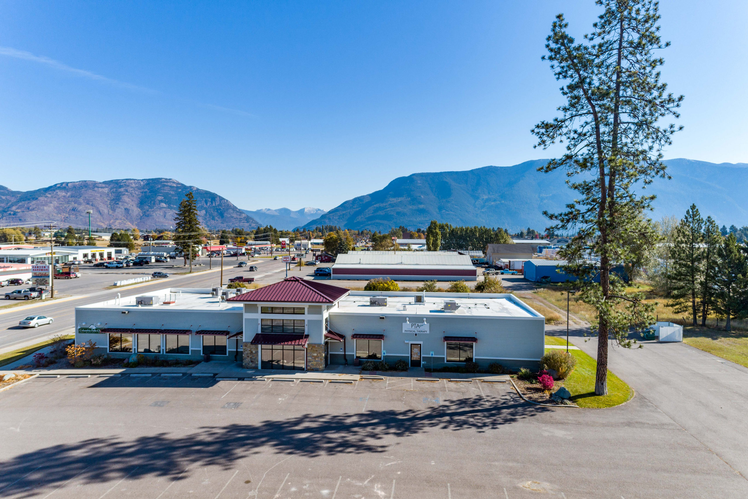 Arial view of PTA Physical Therapy in Columbia Falls, MT